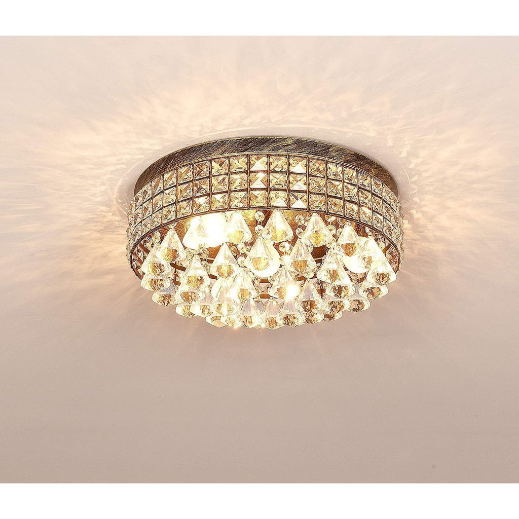 Plafonnier encastré Maxax 4 lumières 15 po en métal cristal - N/A