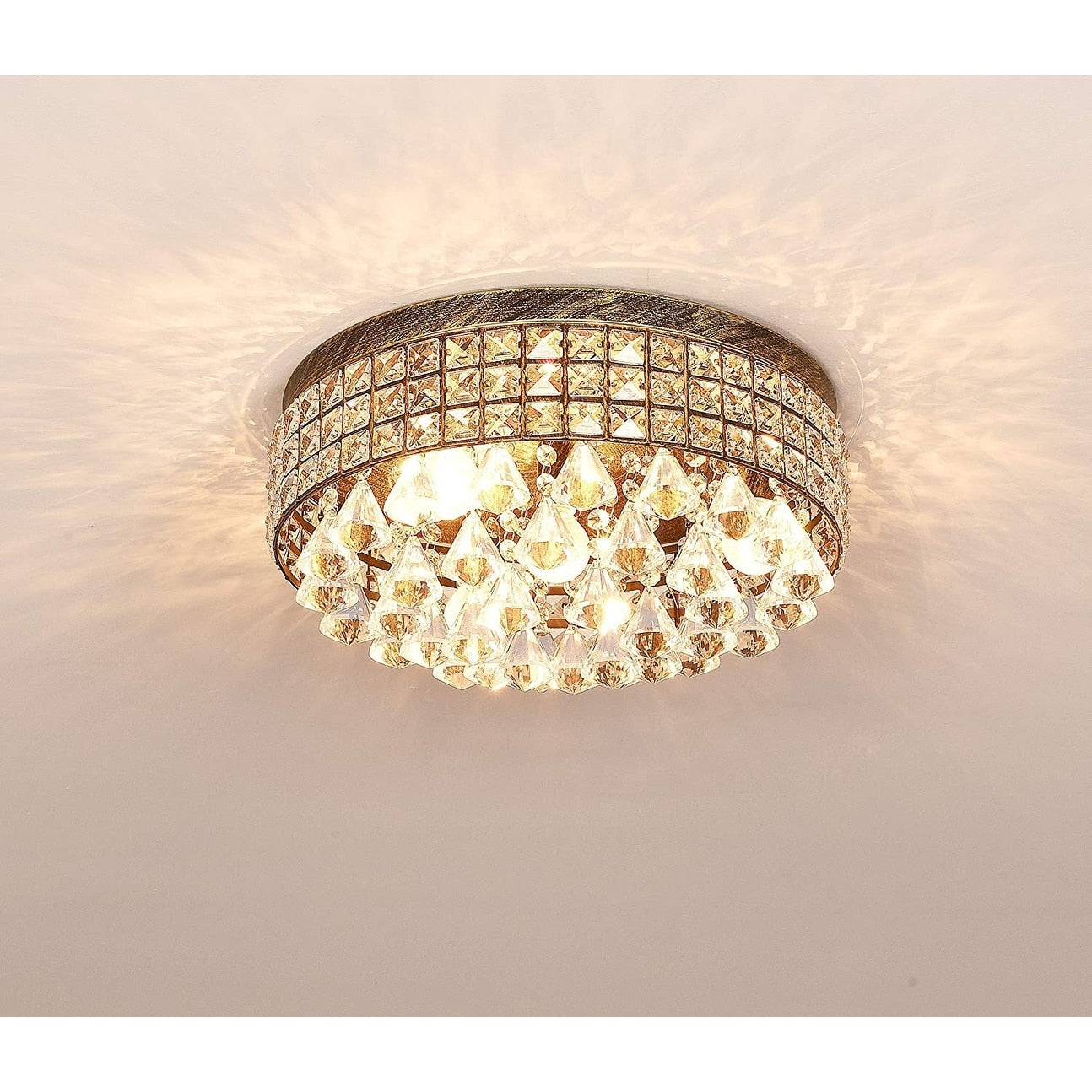 Plafonnier encastré Maxax 4 lumières 15 po en métal cristal - N/A