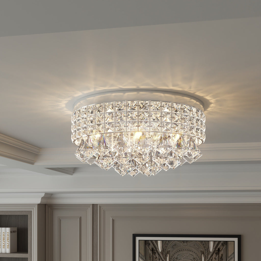 Plafonnier encastré Maxax 4 lumières 15 po en métal cristal - N/A