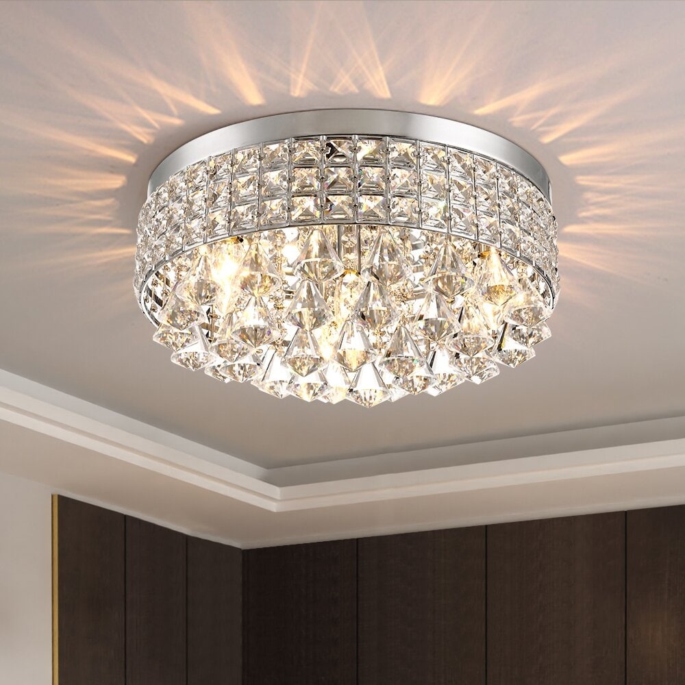 Plafonnier encastré Maxax 4 lumières 15 po en métal cristal - N/A
