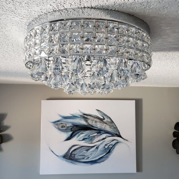 Plafonnier encastré Maxax 4 lumières 15 po en métal cristal - N/A