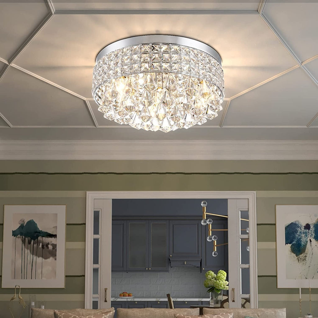 Plafonnier encastré Maxax 4 lumières 15 po en métal cristal - N/A