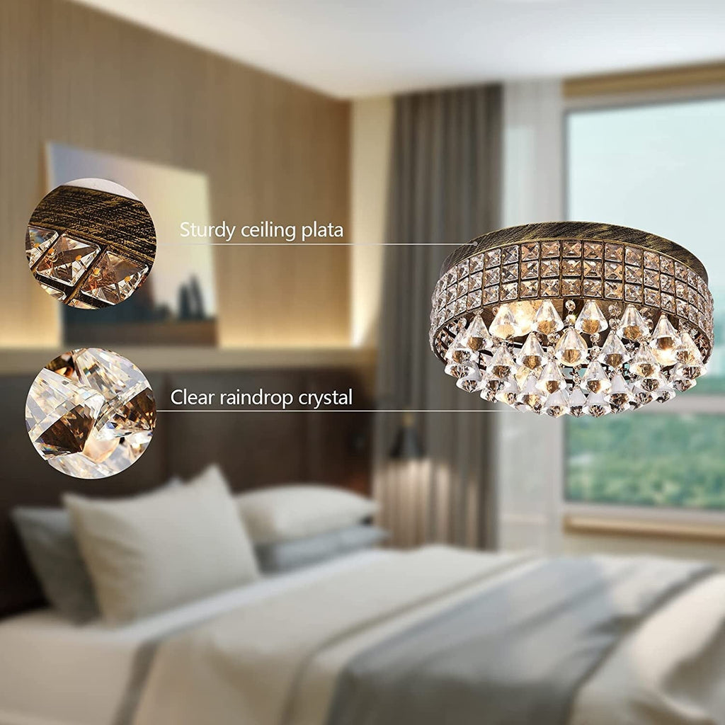Plafonnier encastré Maxax 4 lumières 15 po en métal cristal - N/A