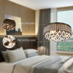 Plafonnier encastré Maxax 4 lumières 15 po en métal cristal - N/A