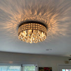 Plafonnier encastré Maxax 4 lumières 15 po en métal cristal - N/A