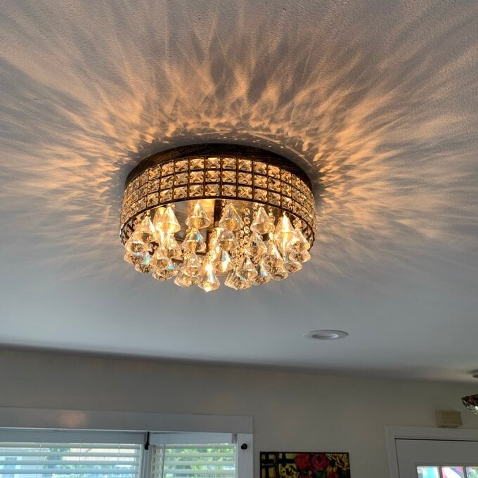 Plafonnier encastré Maxax 4 lumières 15 po en métal cristal - N/A
