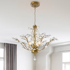 Lustre classique/traditionnel unique à 4 lumières Maxax avec accents en cristal