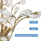 Lustre classique/traditionnel unique à 4 lumières Maxax avec accents en cristal