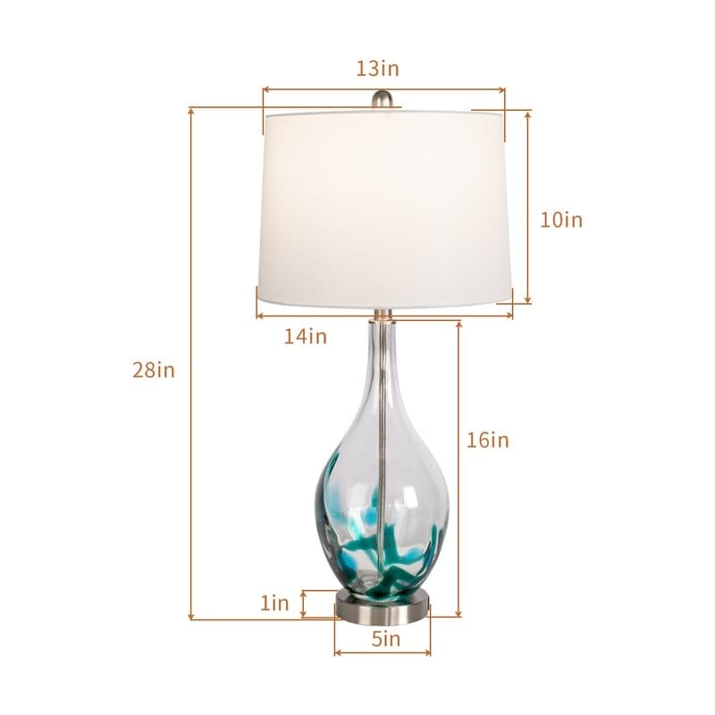 Lampes de table USB en verre (lot de 2) Lampe de chevet moderne