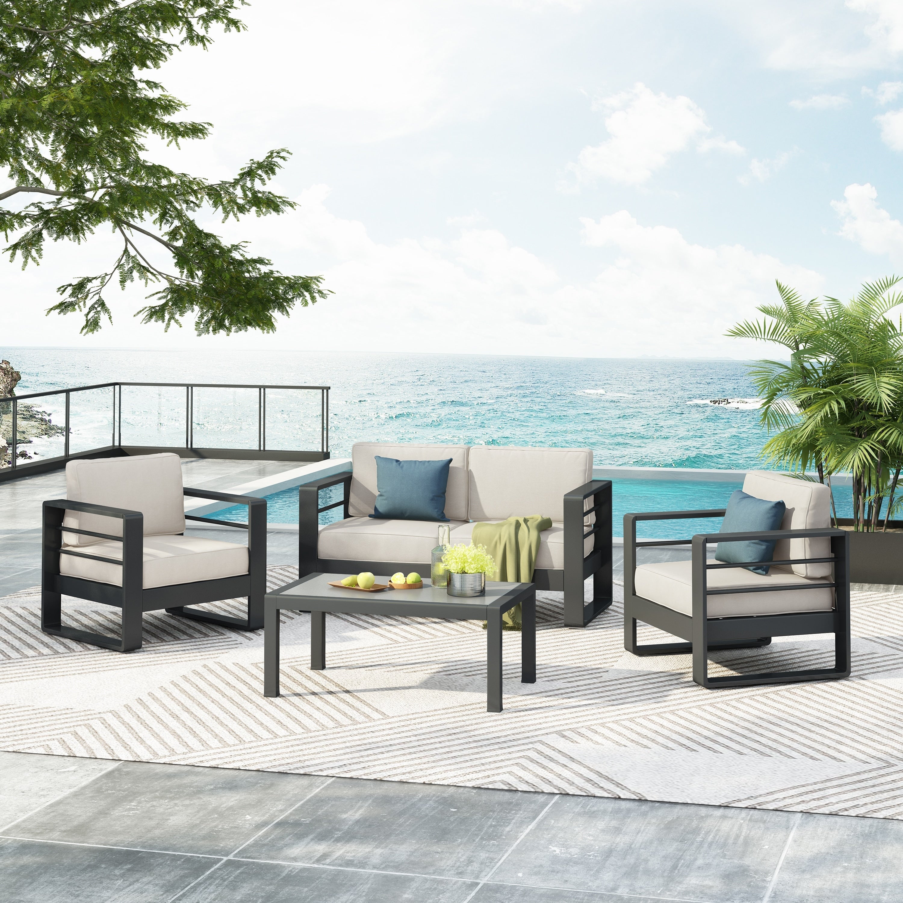 Ensemble de chat en aluminium Maya Bay par Christopher Knight Home