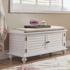Banc de rangement à porte à volets Maybelle avec coussin en velours par iNSPIRE Q Classic