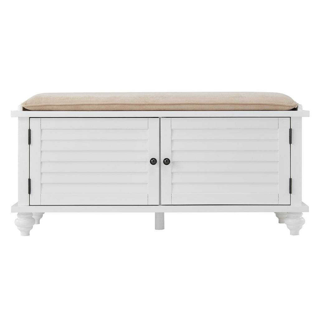 Banc de rangement à porte à volets Maybelle avec coussin en velours par iNSPIRE Q Classic