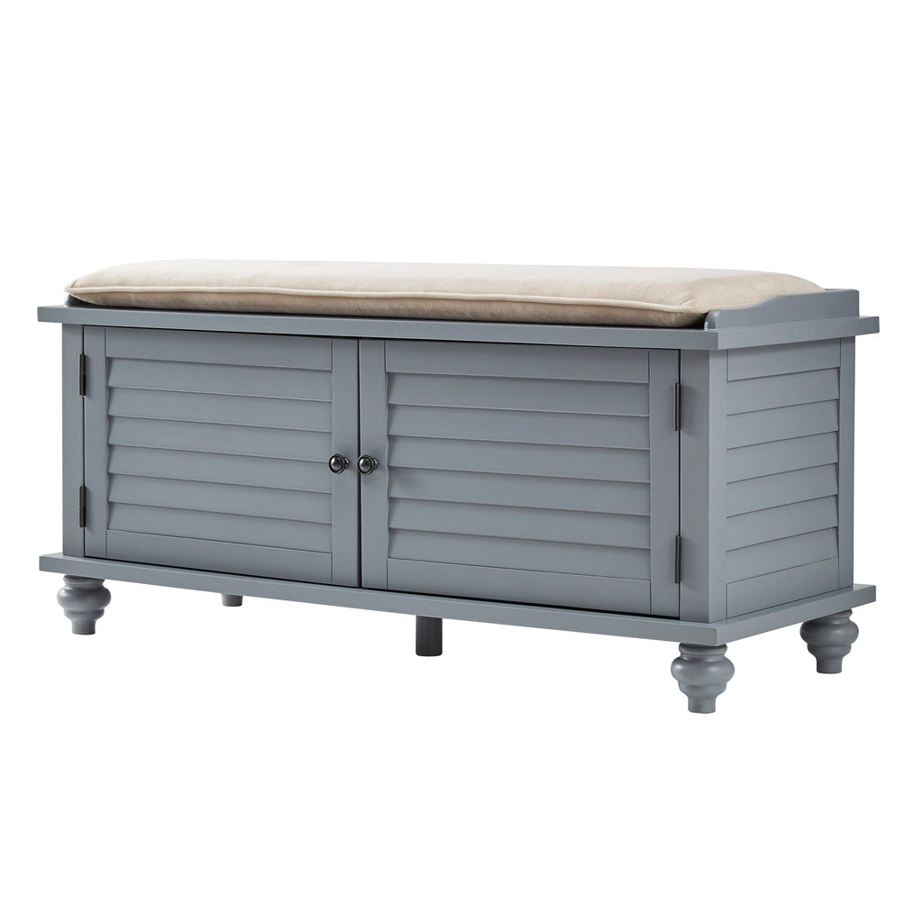 Banc de rangement à porte à volets Maybelle avec coussin en velours par iNSPIRE Q Classic