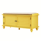 Banc de rangement à porte à volets Maybelle avec coussin en velours par iNSPIRE Q Classic