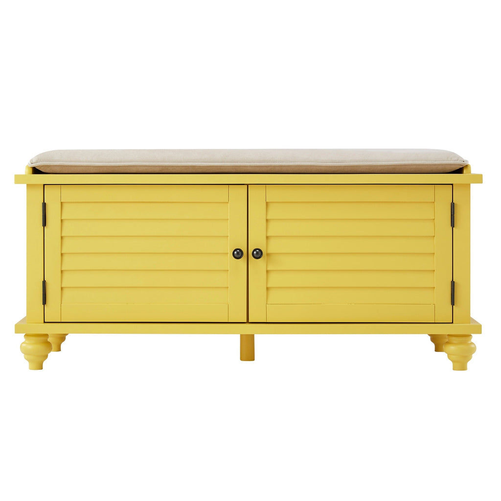 Banc de rangement à porte à volets Maybelle avec coussin en velours par iNSPIRE Q Classic