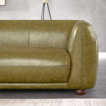 Canapé en cuir italien de luxe Mayla, style Mid-Century Modern