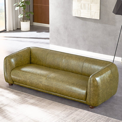 Canapé en cuir italien de luxe Mayla, style Mid-Century Modern