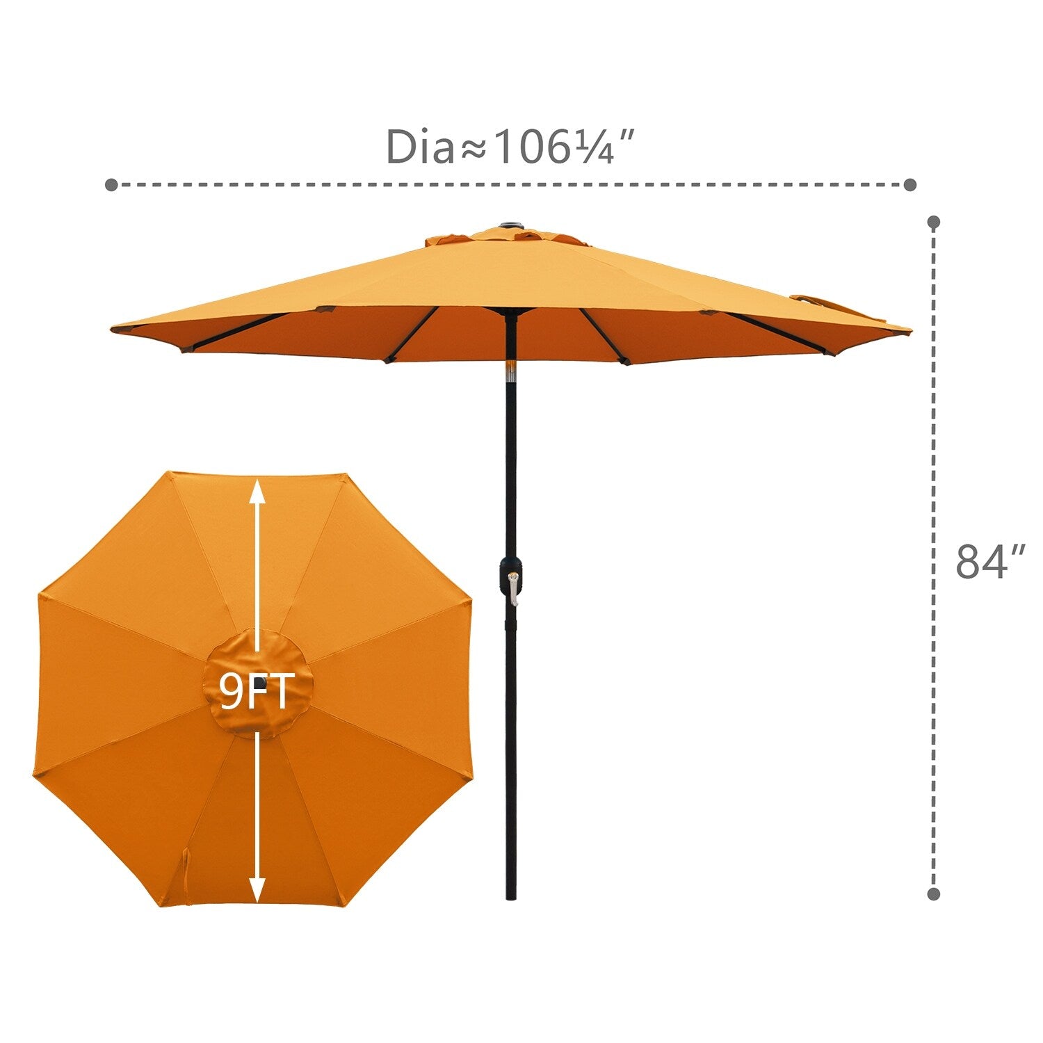 Maypex 9-foot Crank and Tilt Market Umbrella
