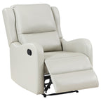 Fauteuil inclinable manuel Mayra, accoudoirs anglais, similicuir ivoire moelleux