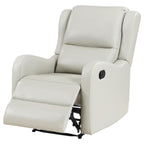 Fauteuil inclinable manuel Mayra, accoudoirs anglais, similicuir ivoire moelleux