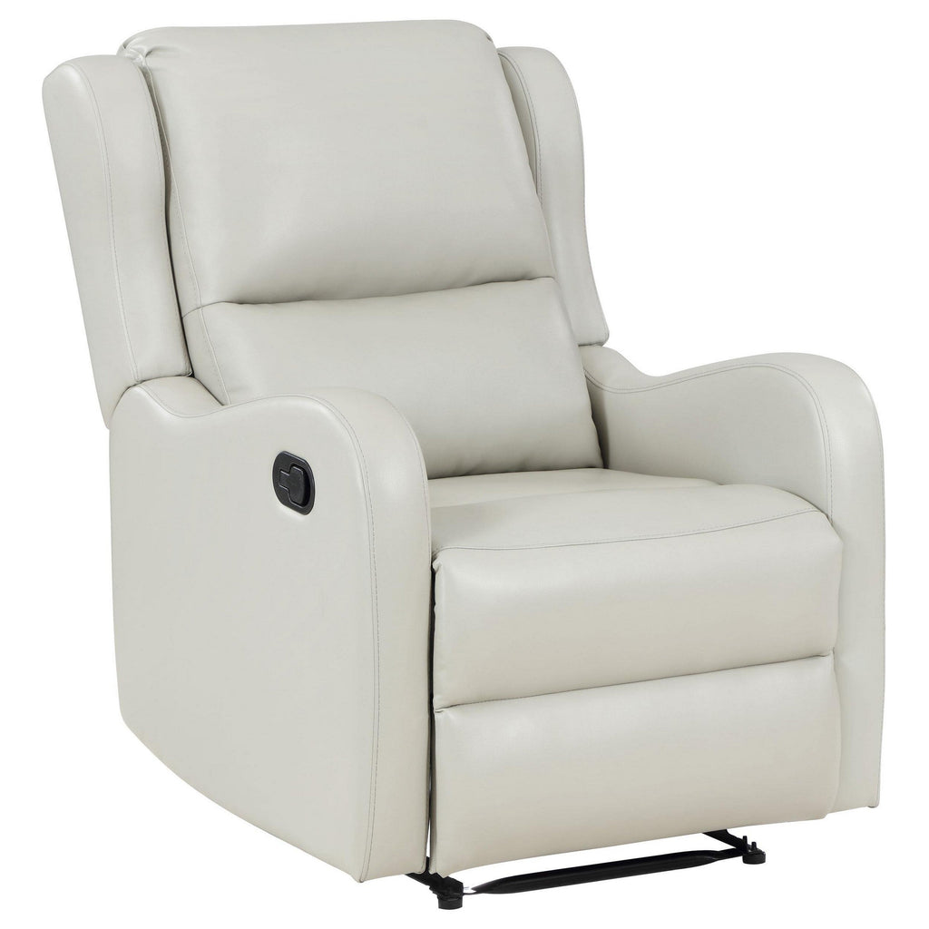 Fauteuil inclinable manuel Mayra, accoudoirs anglais, similicuir ivoire moelleux