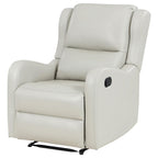 Fauteuil inclinable manuel Mayra, accoudoirs anglais, similicuir ivoire moelleux