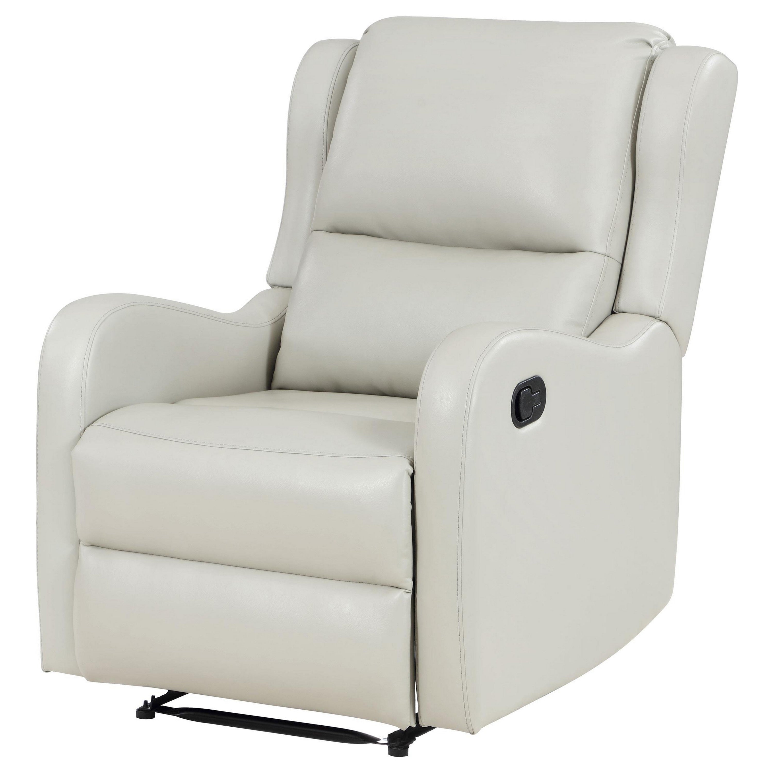 Fauteuil inclinable manuel Mayra, accoudoirs anglais, similicuir ivoire moelleux