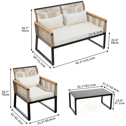 Ensemble de sièges McFerran pour 4 personnes avec coussins