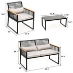 Ensemble de sièges McFerran pour 4 personnes avec coussins