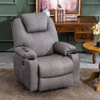 Fauteuil inclinable électrique MCombo avec massage et chauffage, 3 positions, ports USB, tissu 7040