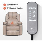 Fauteuil inclinable électrique MCombo avec massage et chauffage, 3 positions, ports USB, tissu 7040