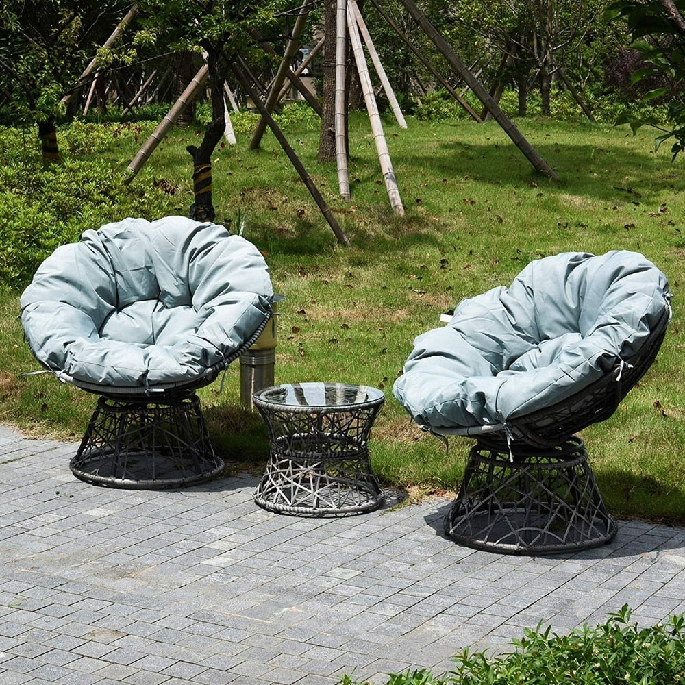 Chaise Papasan en osier pour 2 personnes, mobilier de jardin Mcombo
