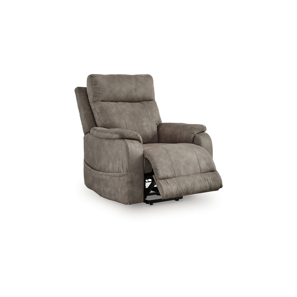 Fauteuil inclinable électrique Mead, chauffant et massant, 35 pouces, similicuir gris