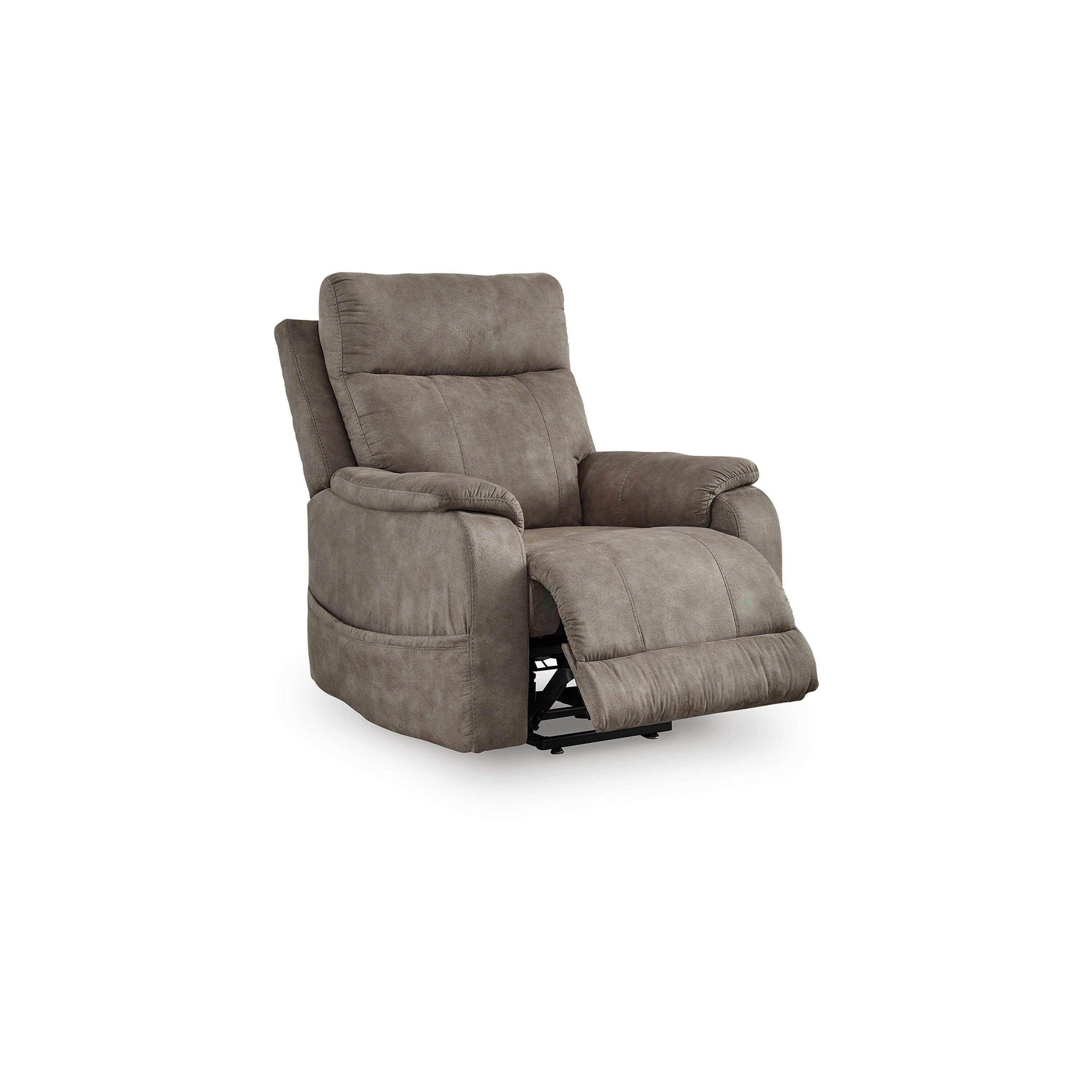 Fauteuil inclinable électrique Mead, chauffant et massant, 35 pouces, similicuir gris