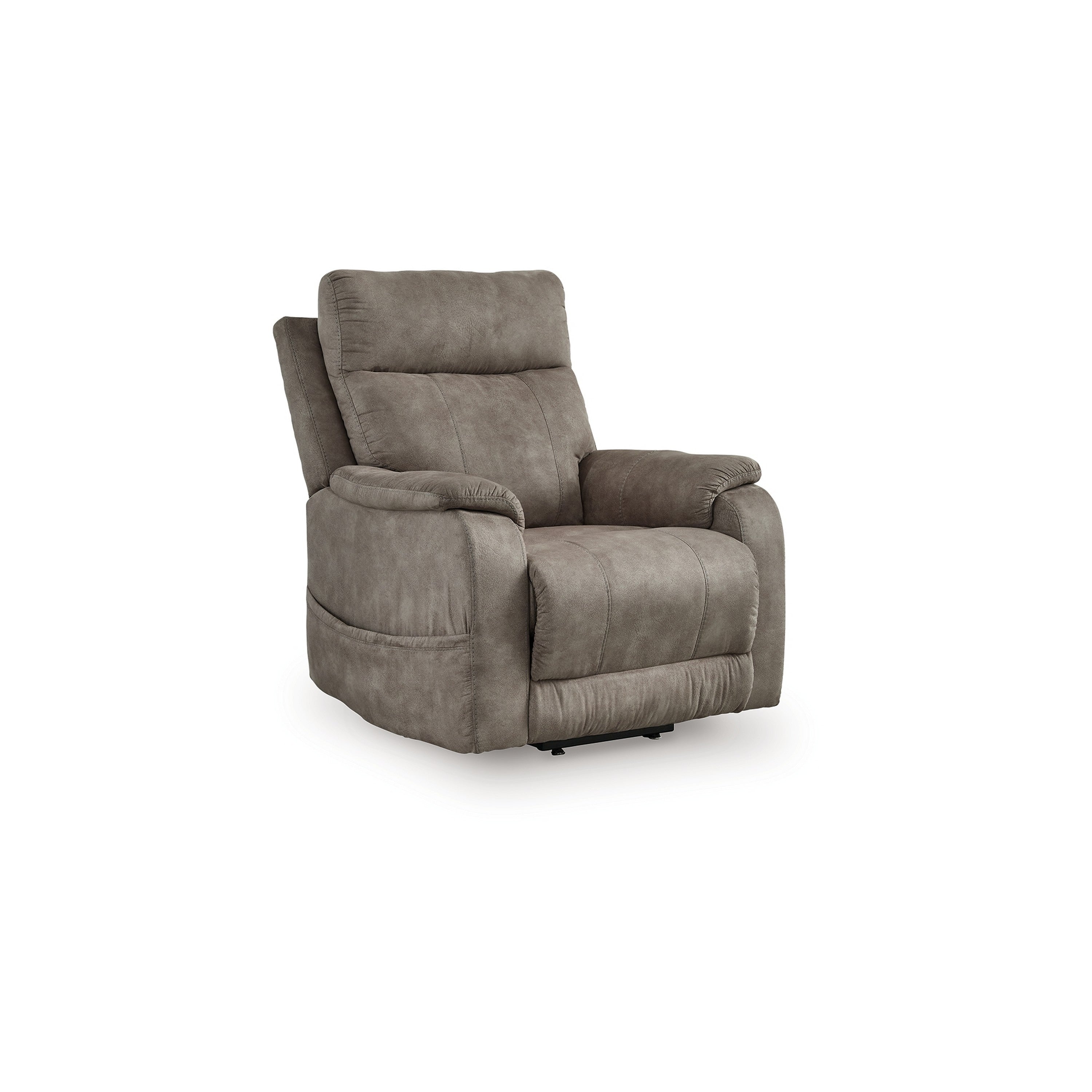 Fauteuil inclinable électrique Mead, chauffant et massant, 35 pouces, similicuir gris