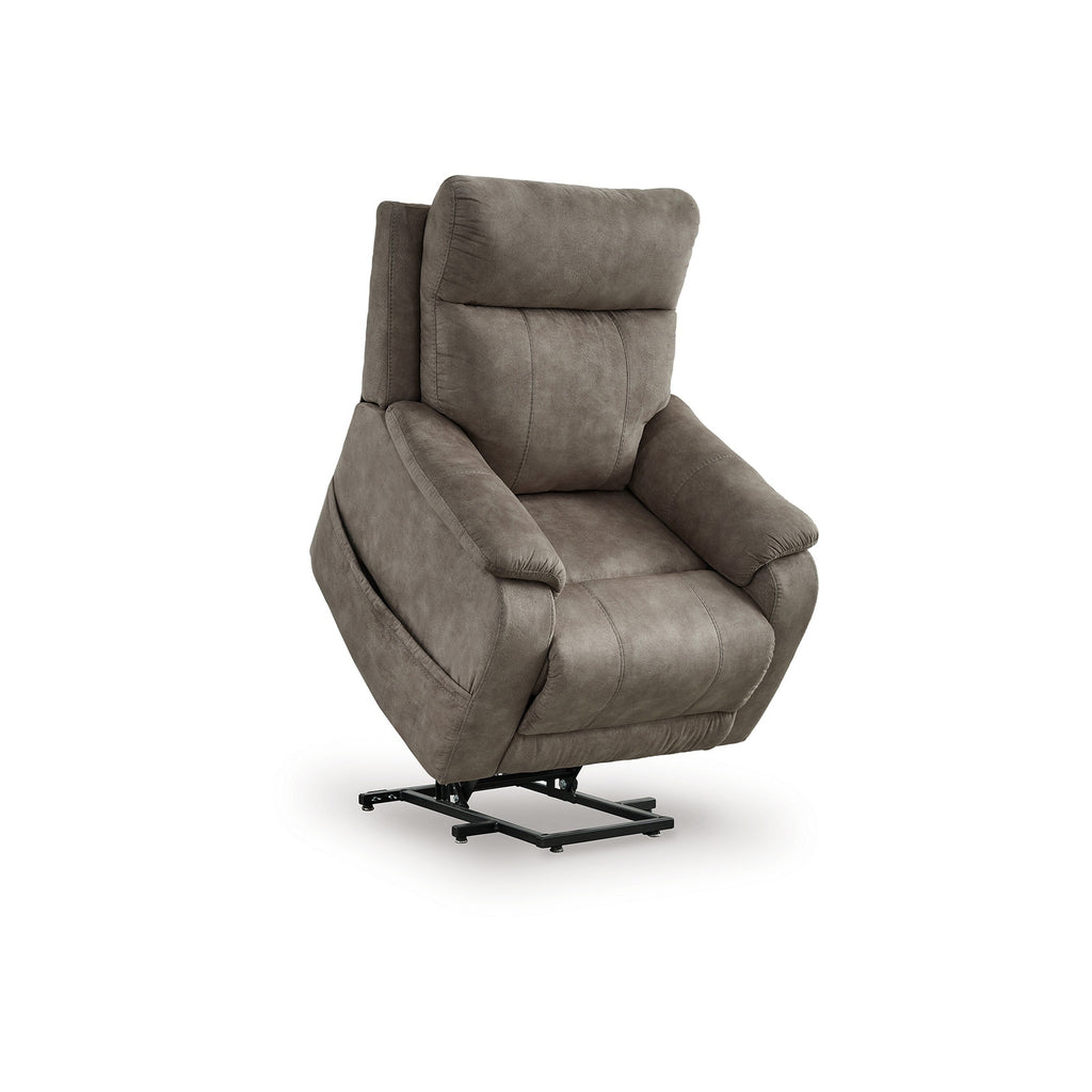 Fauteuil inclinable électrique Mead, chauffant et massant, 35 pouces, similicuir gris