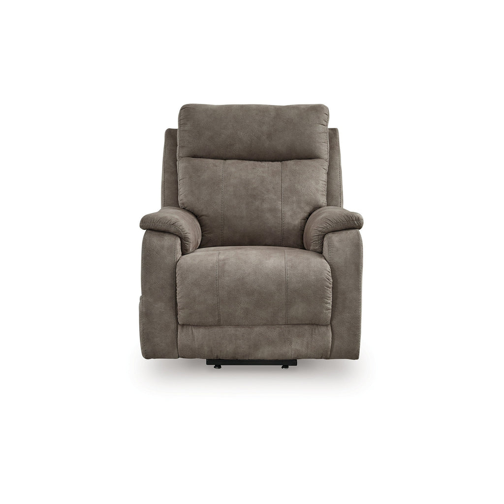 Fauteuil inclinable électrique Mead, chauffant et massant, 35 pouces, similicuir gris