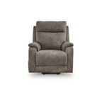 Fauteuil inclinable électrique Mead, chauffant et massant, 35 pouces, similicuir gris