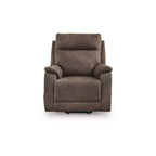 Fauteuil inclinable électrique Mead, chauffant, massant, 35 pouces, similicuir marron