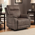 Fauteuil inclinable électrique Mead, chauffant, massant, 35 pouces, similicuir marron