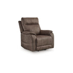 Fauteuil inclinable électrique Mead, chauffant, massant, 35 pouces, similicuir marron