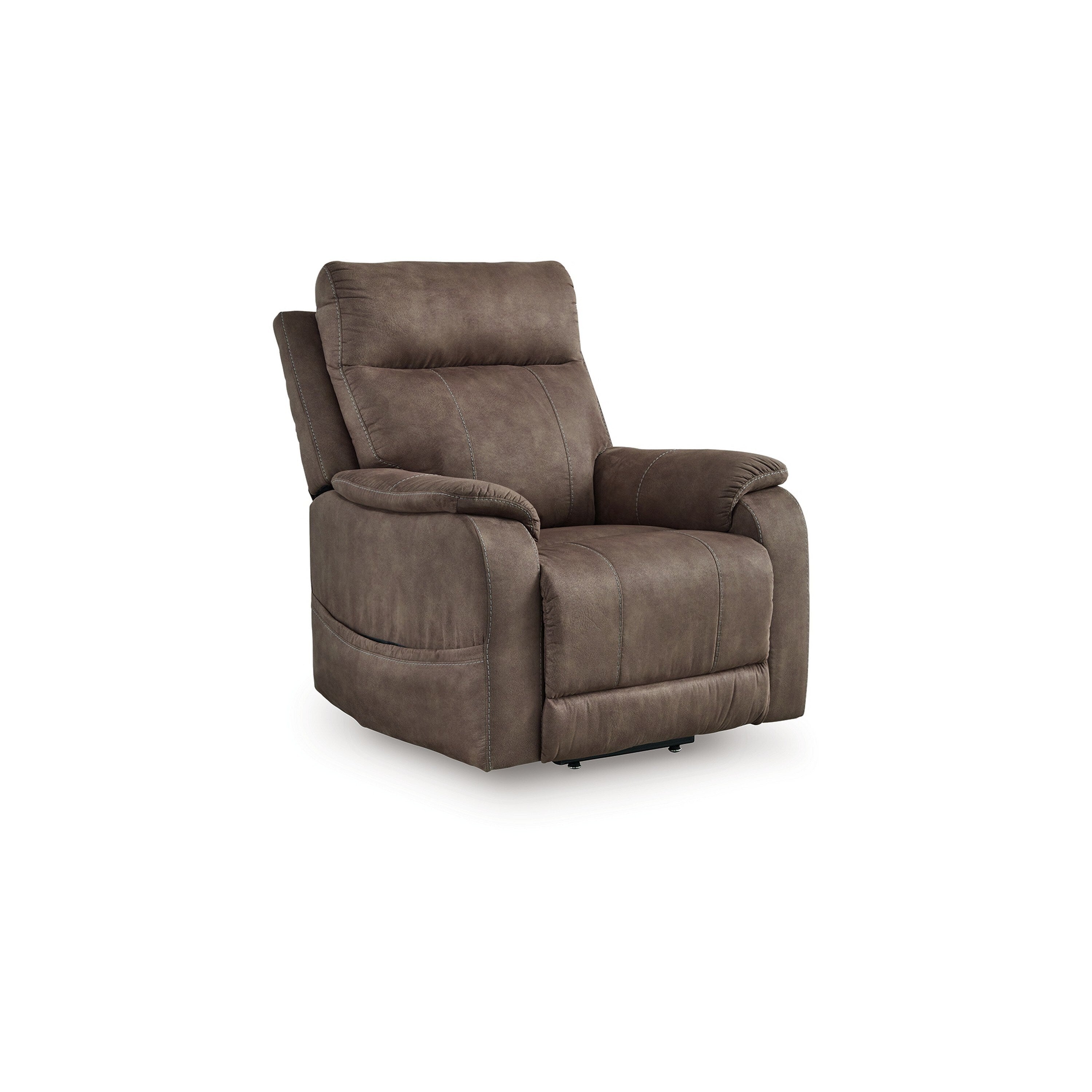 Fauteuil inclinable électrique Mead, chauffant, massant, 35 pouces, similicuir marron