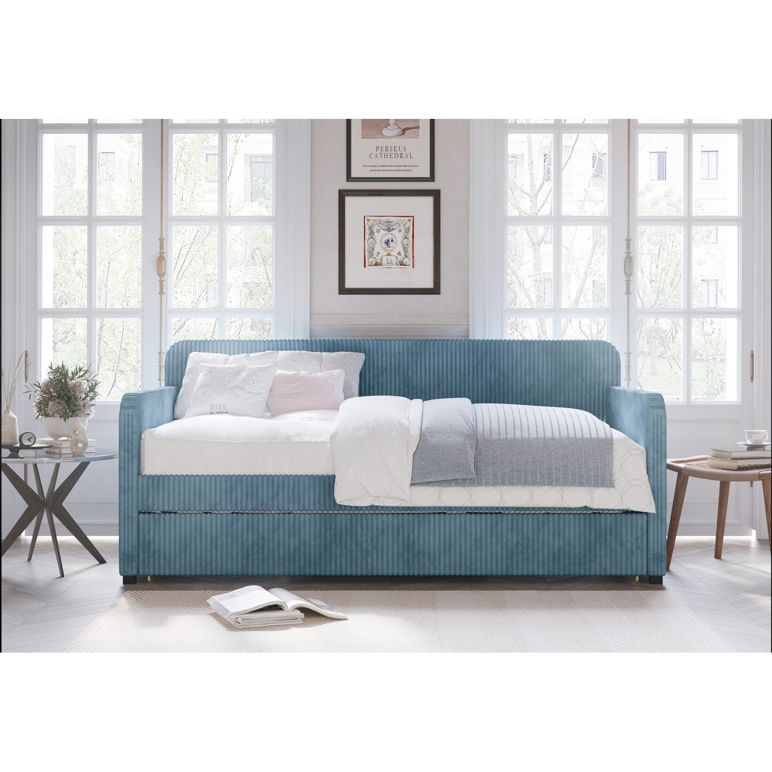 Lit de repos rembourré Melissa Twin avec lit gigogne