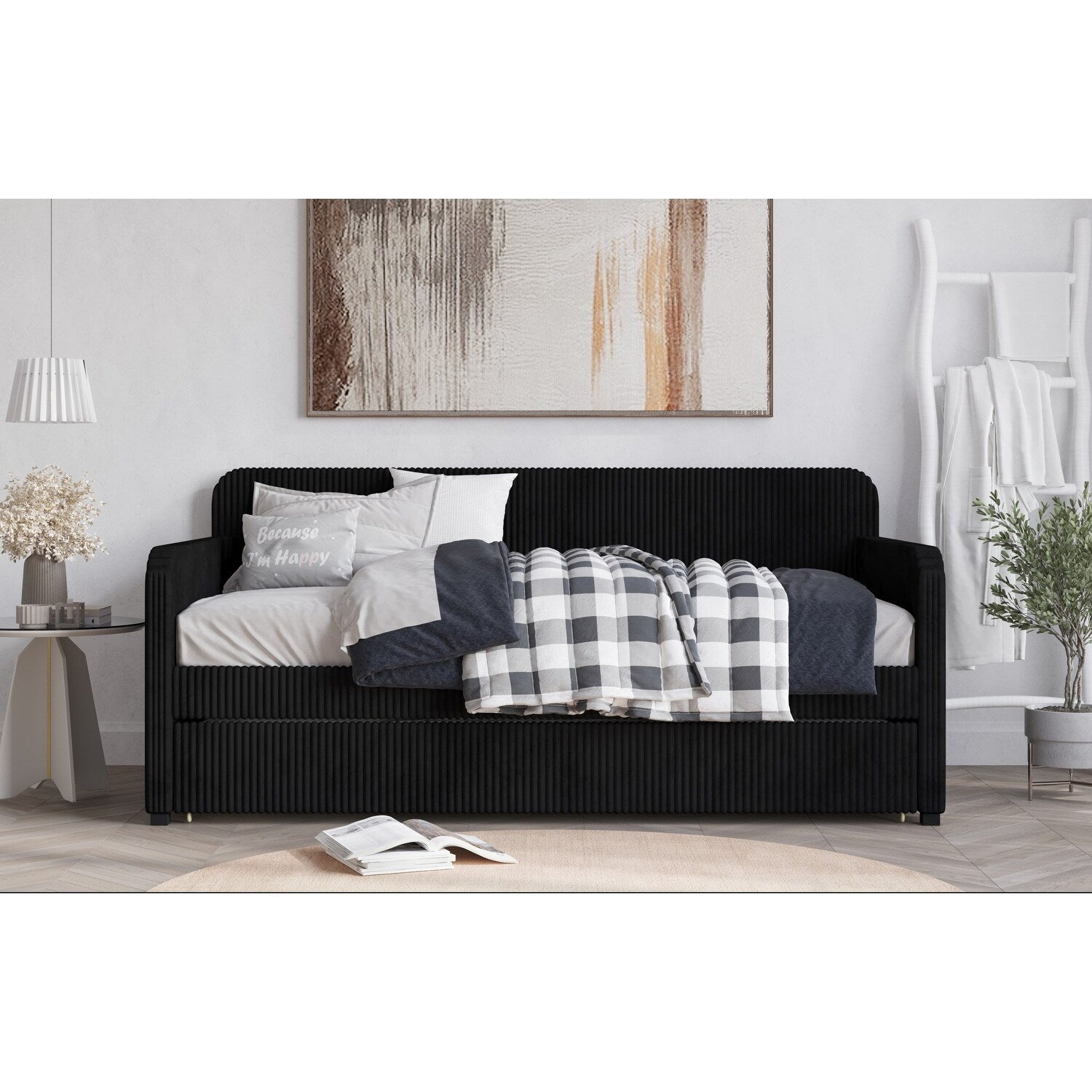 Lit de repos rembourré Melissa Twin avec lit gigogne