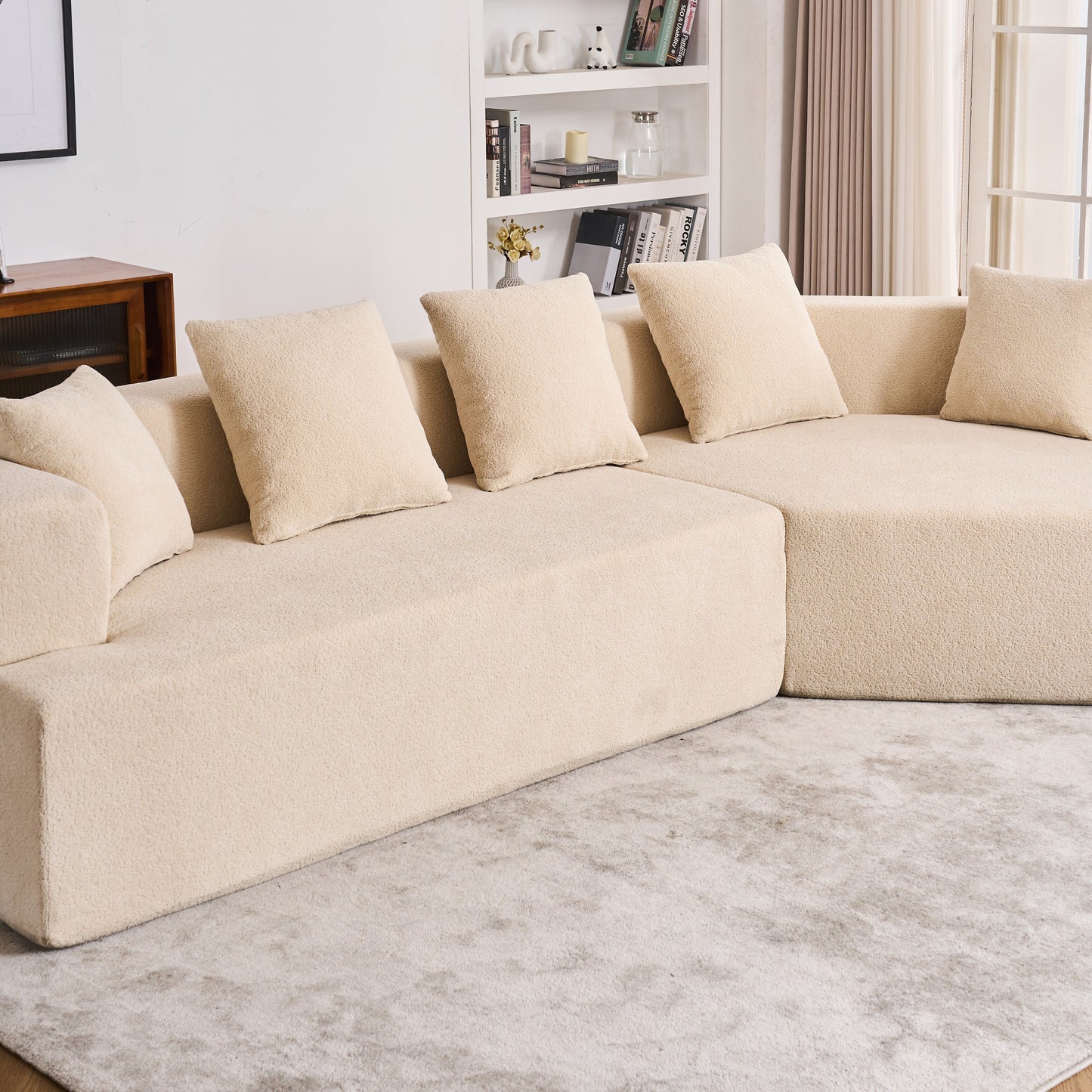 Canapé en mousse à mémoire de forme, facile à installer et à transporter, assise profonde et moderne avec tissu chenille