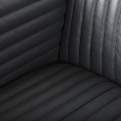 Canapé Ricciardo en cuir véritable cognac - 86,6 L x 38,6 l x 26,4 H