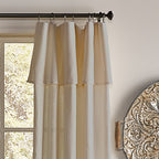 Rideau de ferme en toile de protection Mercantile filtrant la lumière avec languette et cantonnière