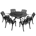 Ensemble de salle à manger rond en treillis de 59 po avec plateau tournant et six chaises - N/A