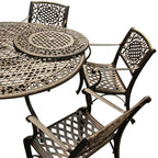 Ensemble de salle à manger rond en treillis de 59 po avec plateau tournant et six chaises - N/A