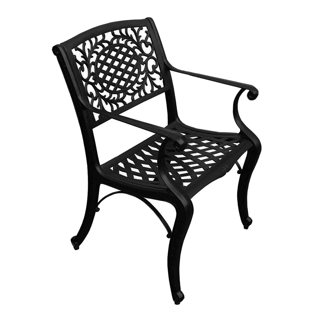 Ensemble de salle à manger rond en treillis de 59 po avec plateau tournant et six chaises - N/A
